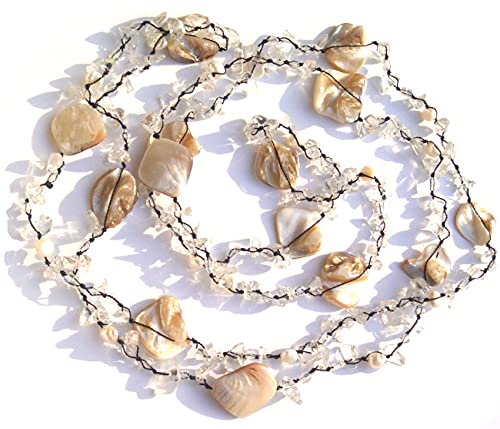Kette Mondstein Perle Perlmutt geknotet 1,2,3-fach und sehr variabel MermaidCollection von markasitschmuck