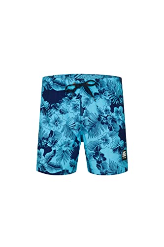 Badehose, Badehose Herren, Badeshorts Herren, Badehose, Badehose für Herren, Schwimmhose Herren (L, Dunkelblau Hellblau Blumen) von markenfrei