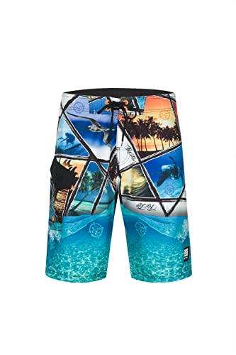 Badehose, Badehose Herren, Badeshorts Herren, Badehose, Badehose für Herren, Schwimmhose Herren (M, Foto Motiv Wasser Strand) von markenfrei