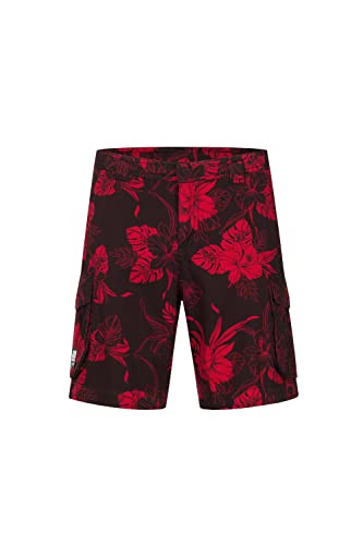 Badehose, Badehose Herren, Badeshorts Herren, Badehose, Badehose für Herren, Schwimmhose Herren (XL, Schwarz Rot Blumenmuster) von markenfrei