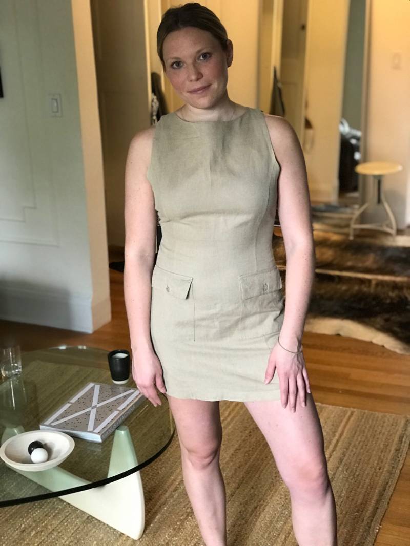 Vintage 1990Er Jahre Leinen Safari Mini Kleid/Größe Klein 4 von marketvintagebk