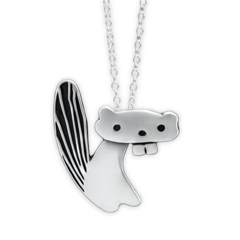 Die Süßeste Beaver Charm Halskette Aller Zeiten - Sterling Silber Anhänger An Verstellbarer Kette von marmar