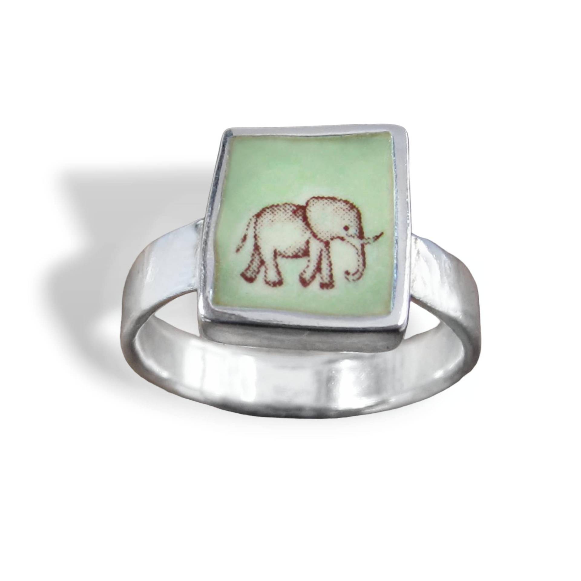 Elefant Ring - Sterling Silber Und Emaille Mit Original Zeichnung von marmar