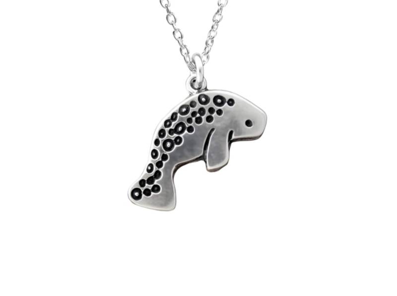 Manatee Anhänger Oder Halskette - Sterling Silber An Verstellbarer Kette von marmar