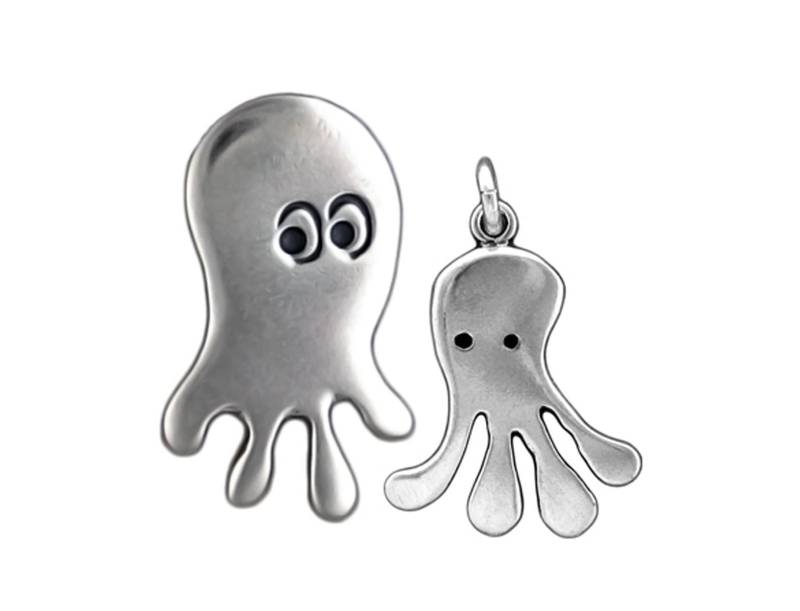 Mutter Tochter Oktopus Halskette Set Sterling Silber Charm Anhänger von marmar