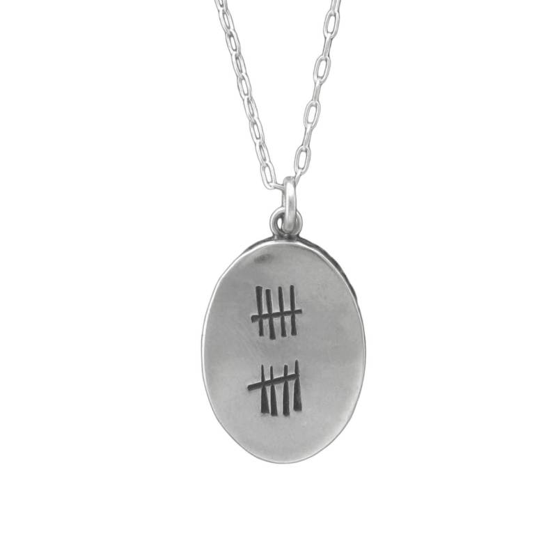 10Th Jubiläumskette Aus Sterlingsilber Wende-Halskette Mit Hash Mark Anhänger An Einer Verstellbaren Kette von marmar