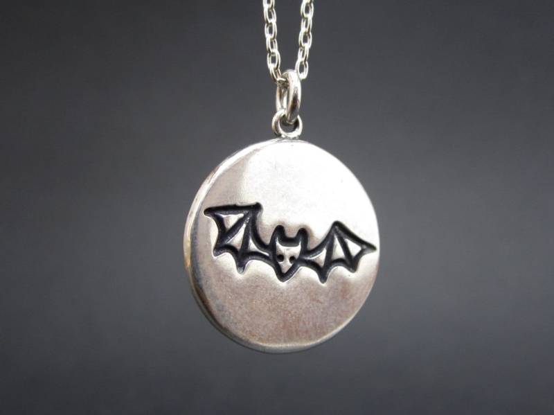 Reversible Sterling Silber Fledermaus Halskette - Verstellbare Kette von marmar