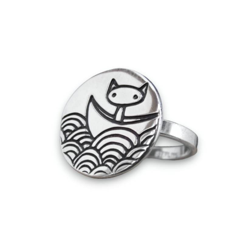 sterling Silber Boot Katze Ring - Handgemachter Schmuck von marmar