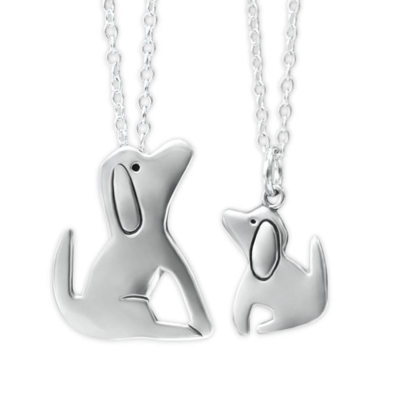 sterling Silber Eltern Kind Hund Charme Halsketten Verstellbare Ketten von marmar