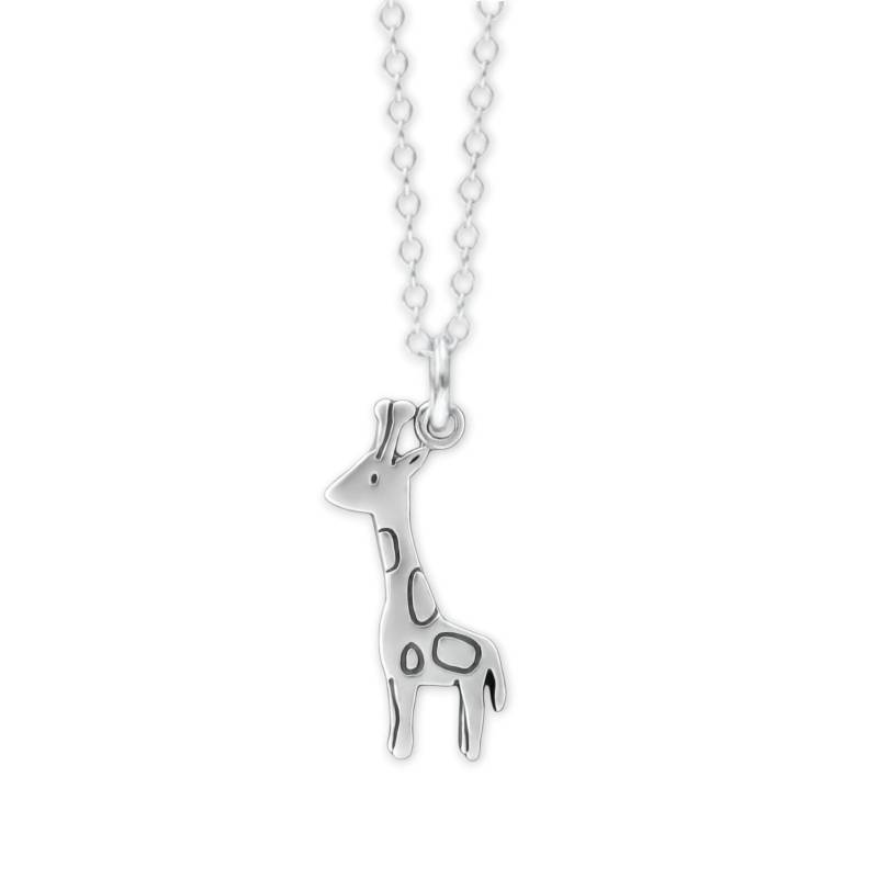 sterling Silber Giraffe Charm Halskette - Anhänger An Verstellbarer Kette von marmar