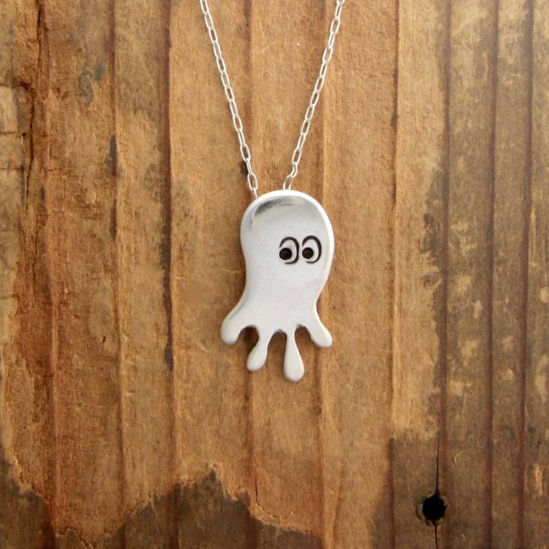 sterling Silber Oktopus Anhänger Halskette - Quadrapus An Verstellbarer Kette von marmar