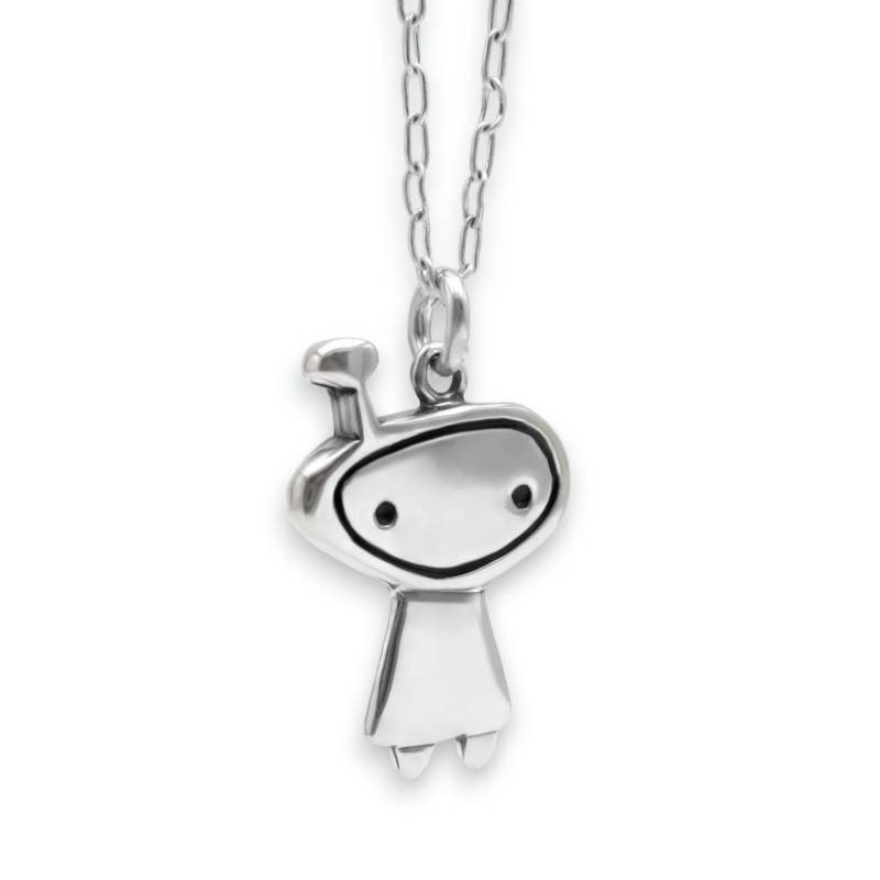 sterling Silber Orbit Girl Halskette Handgemachter Alien Anhänger von marmar