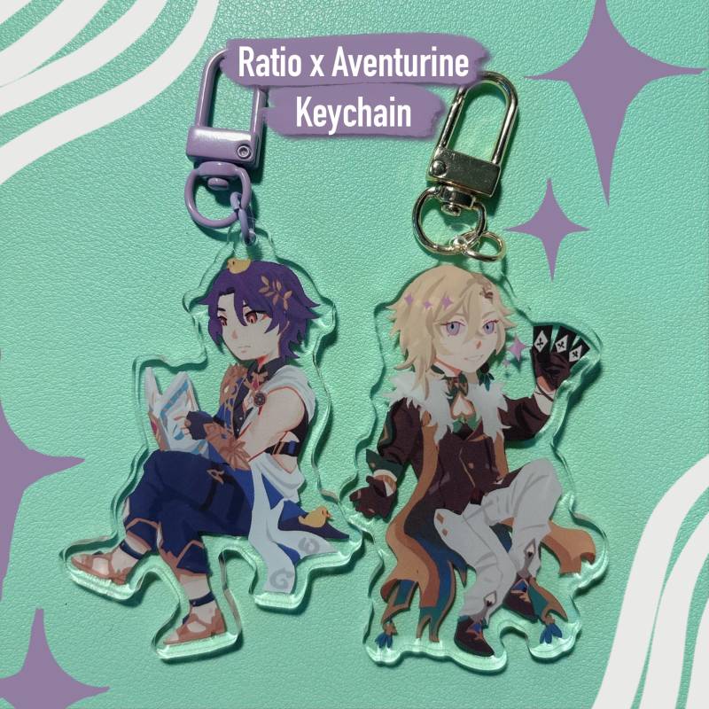 Dr. Ratio & Aventurine Schlüsselanhänger Honkai Sternschiene Ratiorine Passender von marswueste