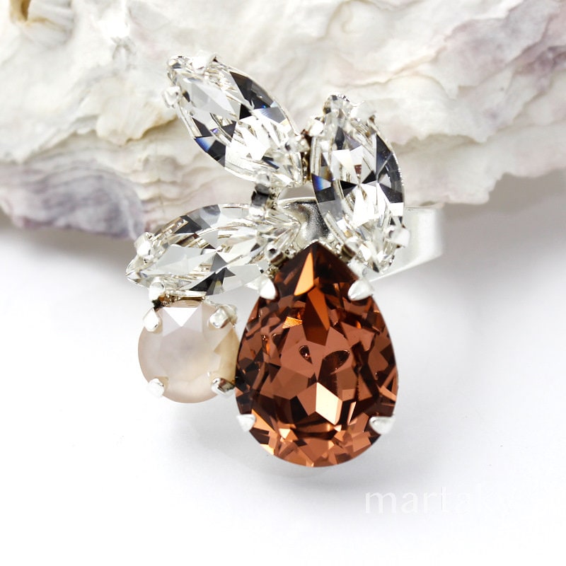 Ring, Fingerring, Verstellbarer Kristall Urban Modeschmuck, Abstrakter Moderner Ring Ring, Fingerring, Verstellbarer Kristall Urban Modeschmuck, Abstrakter Moderner Ring von martaky
