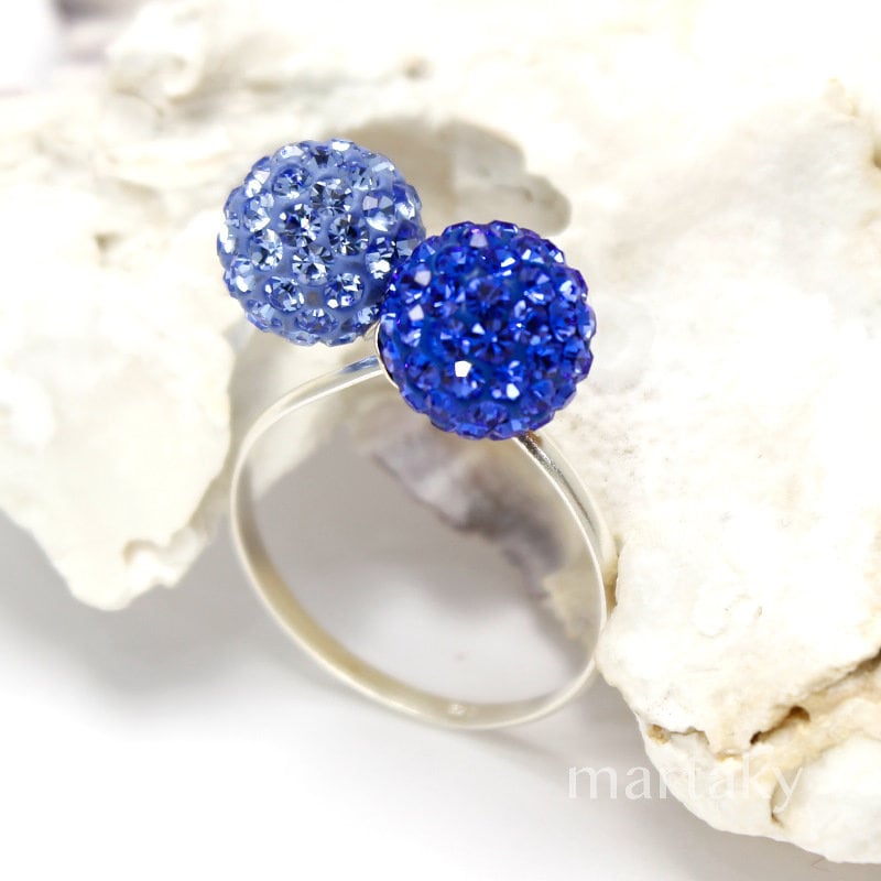 Saphir Blau Ring, Fingerring, Kristall Sterling Jeden Tag Modeschmuck, Strass Dot Ring Mehrfarbiger Casual Azur Schmuck Saphir Blau Ring, Fingerring, Kristall Sterling Jeden Tag Modeschmuck, Strass Dot Ring Mehrfarbiger Casual Azur Schmuck von martaky
