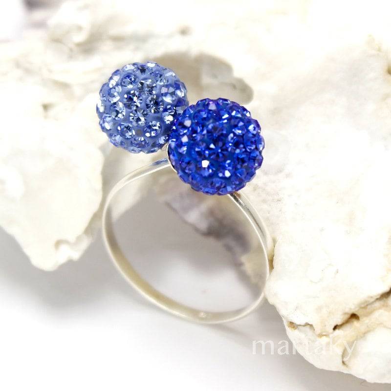 Saphir Blau Ring, Fingerring, Kristall Sterling Jeden Tag Modeschmuck, Strass Dot Ring Mehrfarbiger Casual Azur Schmuck Saphir Blau Ring, Fingerring, Kristall Sterling Jeden Tag Modeschmuck, Strass Dot Ring Mehrfarbiger Casual Azur Schmuck von martaky