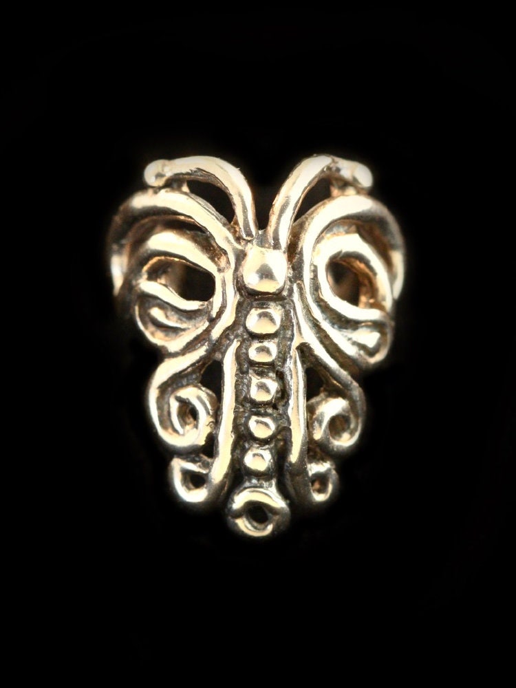 Bronze Ohrmanschette Schmetterling Chevron Ohrring Insekt Schmuck Flügel Natur von martymagic