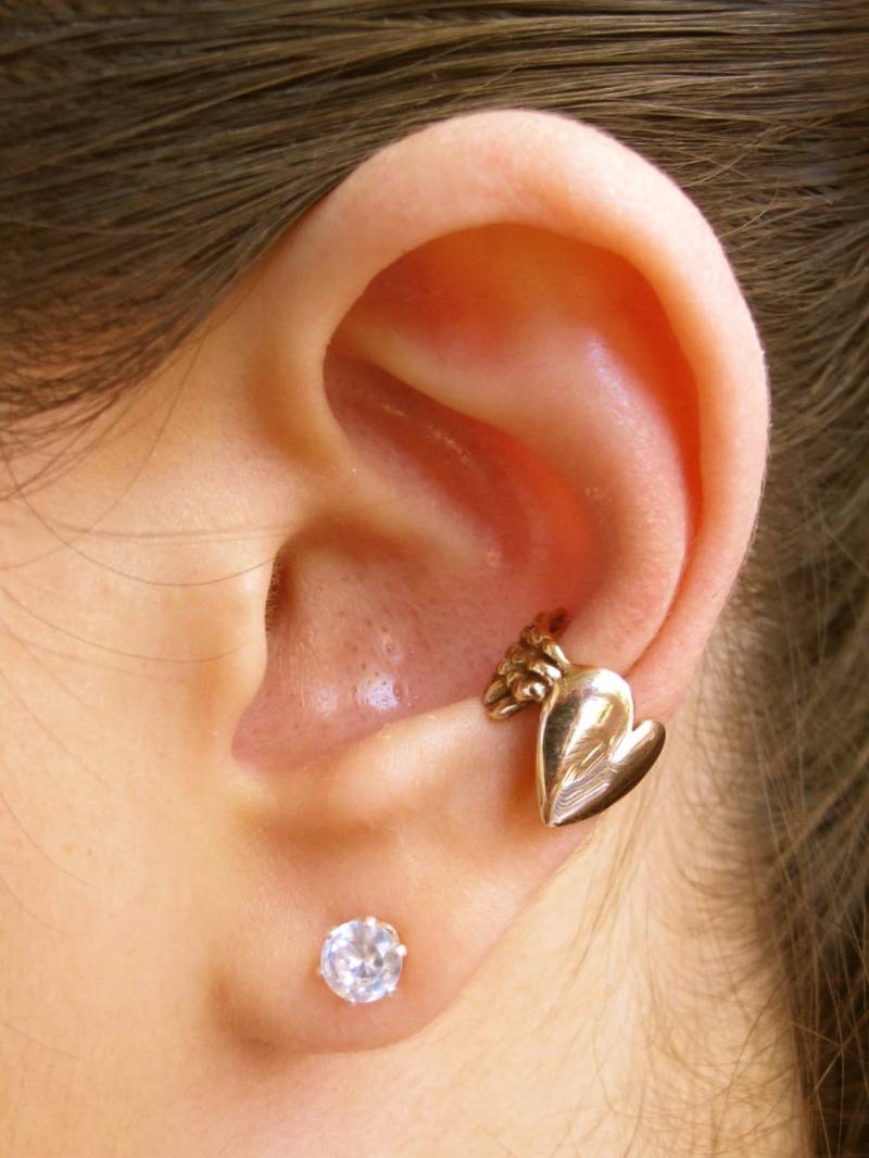 Engelsflügel Ohrmanschette Bronze Engel Herz Nicht Durchbohrte Schmuck Fliegen Valentinstag Geschenk Für Sie Geflügelte von martymagic