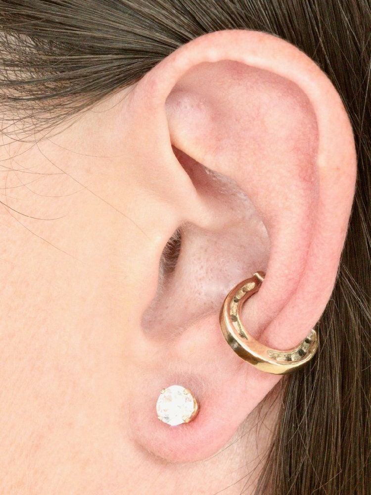 Hufeisen Ohr Manschette 14K Gold Schmuck Ohrschmuck Solid Knorpel Helix von martymagic