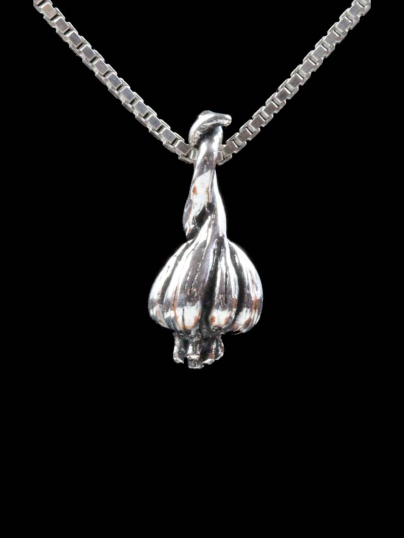 Knoblauch Silber Charm Schmuck Vampir Knoblauchzehe Gemüsekunst von martymagic