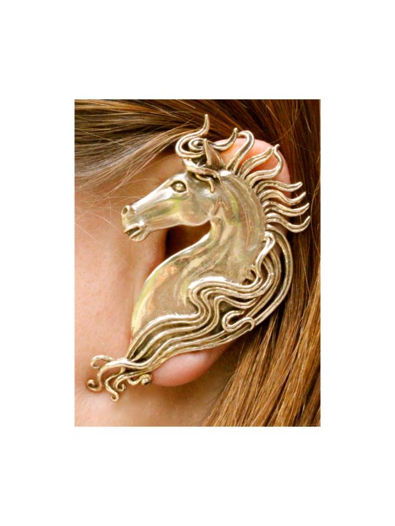 Pferd Ohr Wickeln - Schmuck Bronze Ohrring Spirit Tier Große Mode von martymagic