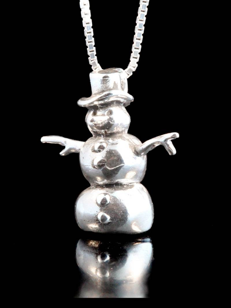 Schneemann Halskette Silber Charme Anhänger Frostig Der Schmuck Urlaub Weihnachten von martymagic