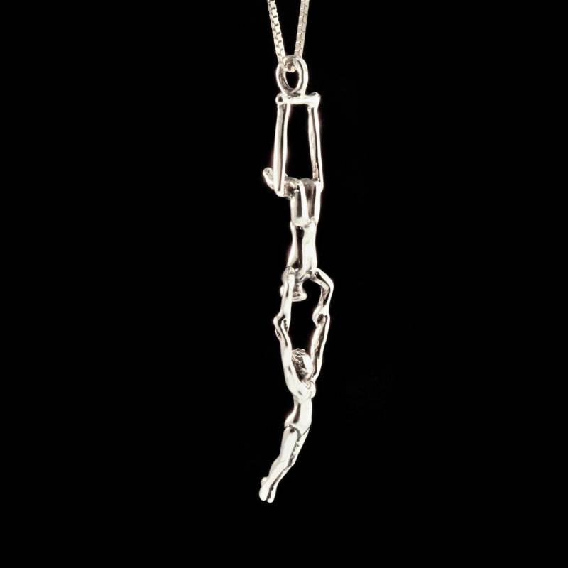 Silber Trapez Halskette Anhänger Charm Schmuck - Turnerin Akrobatik Zirkusschmuck Acrobat Art Geschenk Für von martymagic
