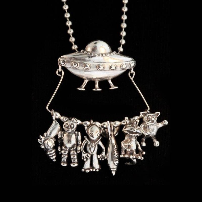 Ufo Anhänger Raumschiff Charms Mars Schmuck Fliegende Untertasse Halskette Marsianer Rakete Halsketten Space von martymagic