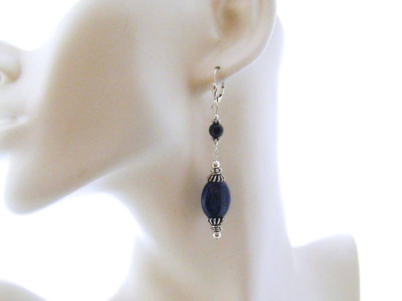 Blaue Lapis Lazuli Ohrringe, Schmuck, Lange von martywhitedesigns