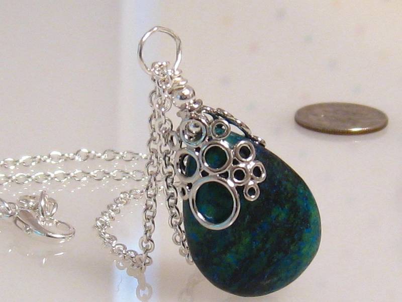 Natürliche Türkis Anhänger Halskette, Echte Schmuck, Tropfen Halskette von martywhitedesigns