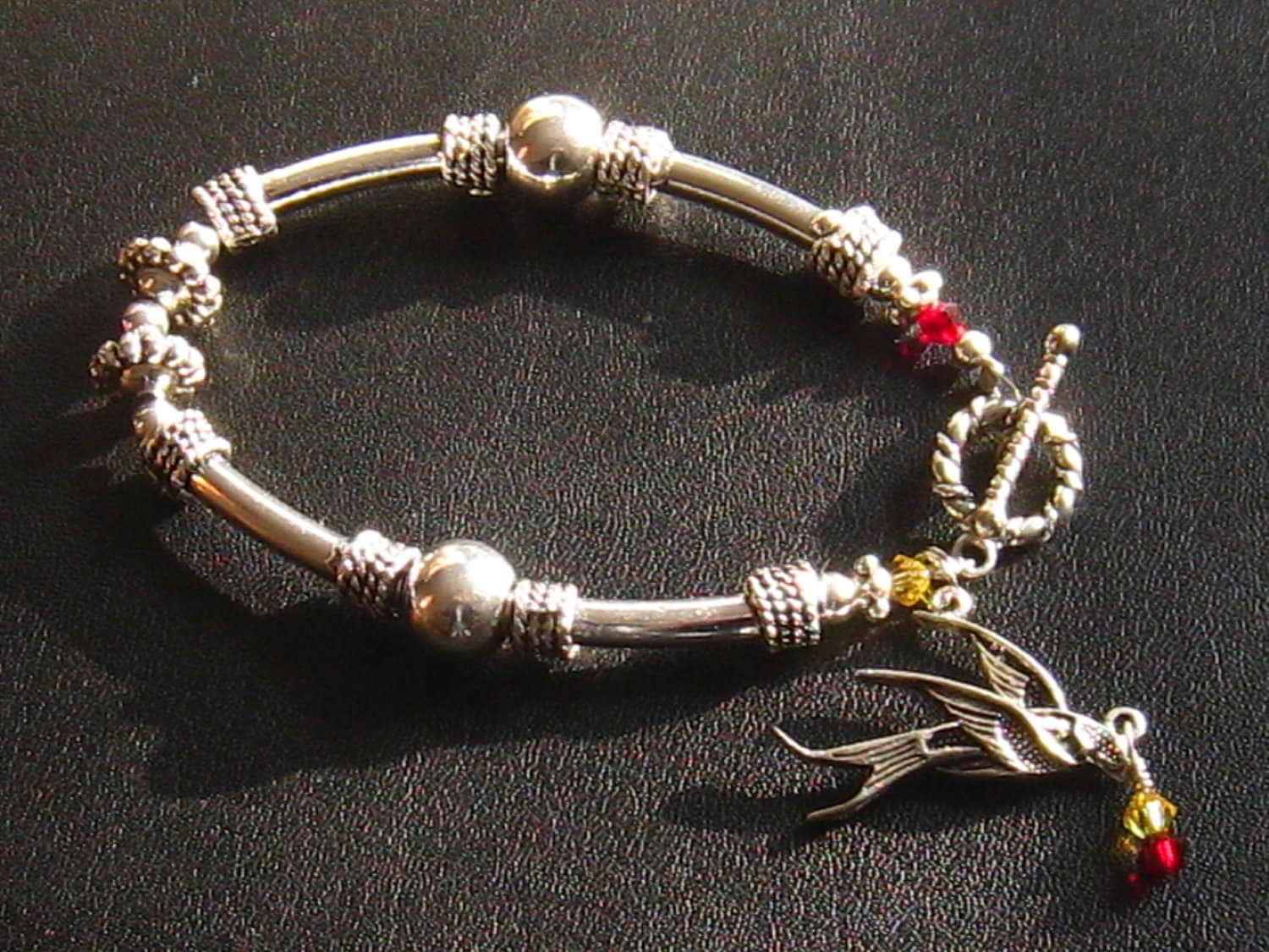 Phoenix Armband Swarovski Crystal Bird Und Antik Silber Armreif, Krebs Bewusstsein, Schmuck von martywhitedesigns