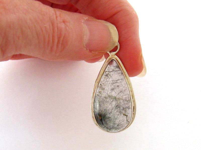 Rutilquarz Anhänger Halskette, Quarz Unikat Edelstein Schmuck von martywhitedesigns