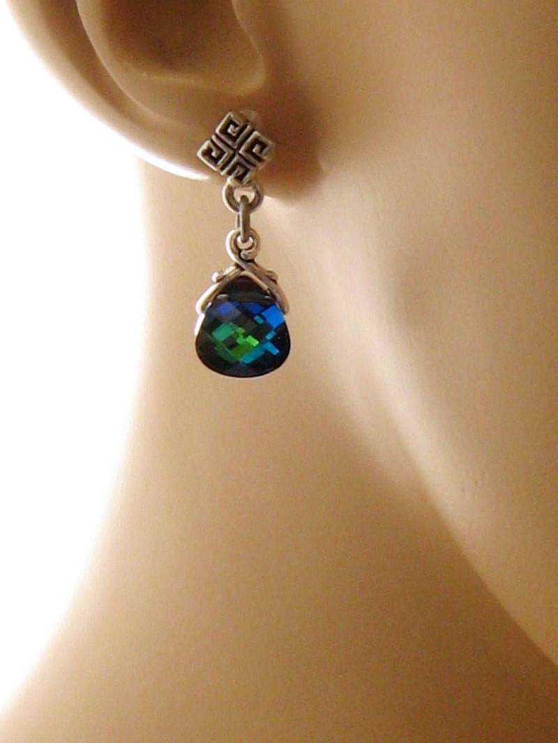 Zierliche Swarovski Ohrringe, Farbauswahl von martywhitedesigns