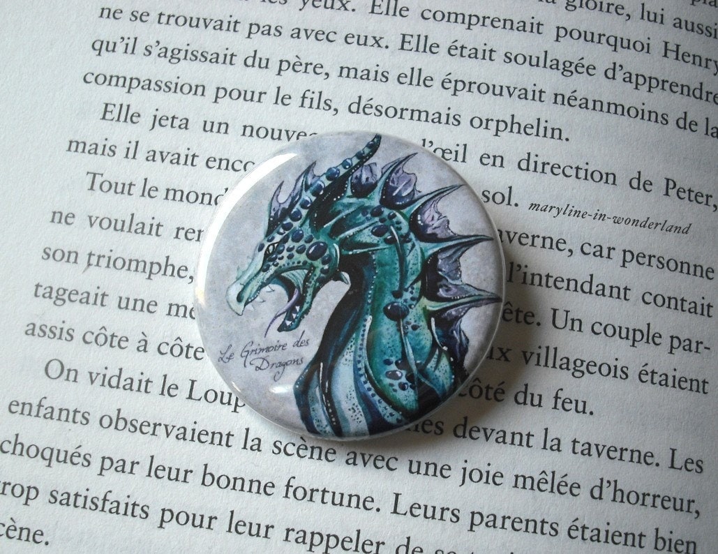 Abzeichen, Blaue Drachenbrosche von marylineweyl