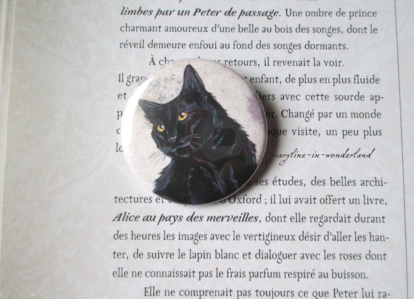 Süße Schwarze Katzenbrosche von marylineweyl