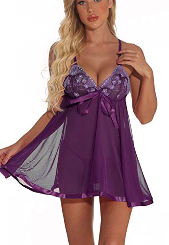 marysgift Dessous Babydoll Nachtwäsche Set für Damen Chemise Nachtwäsche Kleid mit Tanga Übergröße 36 38 40 42 44 46 48, 352, X-Large von marysgift