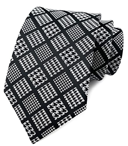 marysgift Schwarze Krawatte Herren Paisley Karierte Krawatte Für Männer Business Hochzeit Tie Sets,D0096 von marysgift