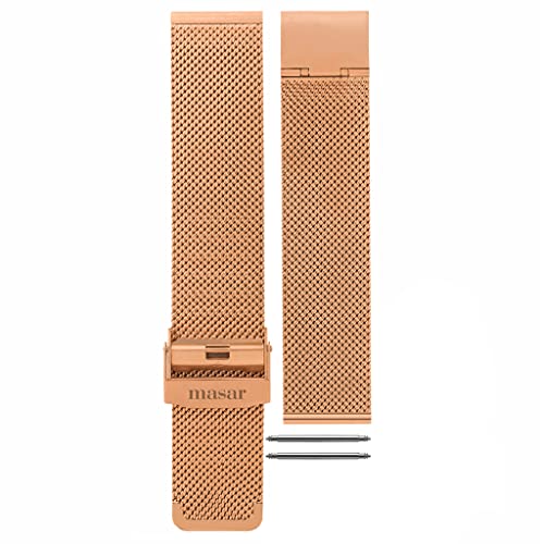 masar 16mm Rose Gold Universal – Uhrenarmband aus Milanese Mesh, Milanaise Armband – Edelstahl, roségold, 16 mm von masar