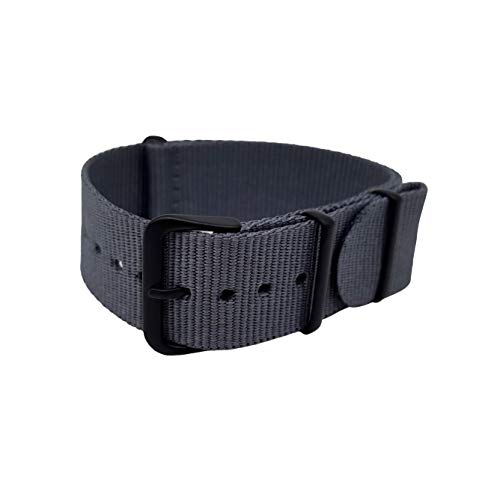 Masar 16mm NATO Grau/Schwarz Boucle Schwarz - Armband - Universal - Grey Black von masar