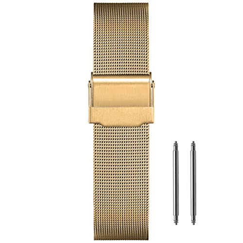 masar 18mm Gold Mesh 0.4mm Universal - Premium - Milanese Armband, Edelstahl, Uhrenarmband Mesh, Watch, Milanaise von masar