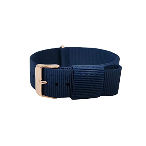 masar 20mm NATO Blau - Armband - Universal Roségold-Schleife von masar