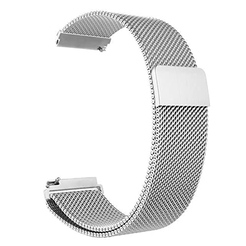 masar 22mm Premium Magnetisch – Uhrenarmband Edelstahl, Metallband, Magnet Armband, Watch Milanese Mesh Silber, Silver, silberfarben, 22 mm von masar