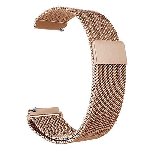 masar 20mm Premium Magnetisch – Uhrenarmband Edelstahl, Metallband, Magnet Armband, Watch Milanese Mesh Rose Gold, Roségold, 20 mm von masar