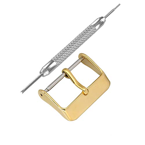 masar 14mm vergoldet - Schnalle für Armband - 1,75 mm Zunge - Abgerundetes und tieferes Frontprofil - von masar