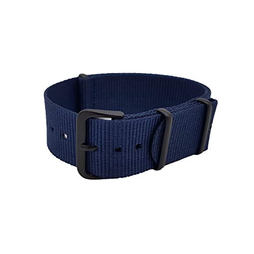 masar 8 Farben – NATO-Armband aus Nylon, 16 bis 24 mm – leicht & robust – für Damen und Herren – Montageset inklusive (4 Federstangen + 1 Werkzeug), 22 mm von masar