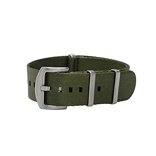 masar 18 mm bis 24 mm Set Premium NATO – Schnalle aus gebürstetem Stahl – Uhrenarmbänder – feines Nylon, 20 mm von masar
