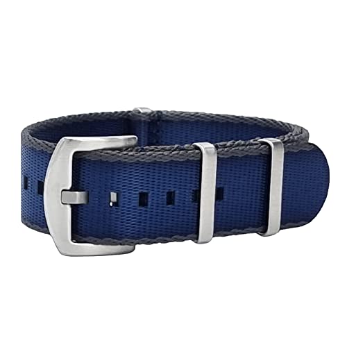 masar 18 mm bis 24 mm Set Premium NATO – Schnalle aus gebürstetem Stahl – Uhrenarmbänder – feines Nylon, 20 mm von masar