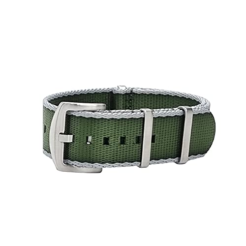 masar 18 mm bis 24 mm Set Premium NATO – Schnalle aus gebürstetem Stahl – Uhrenarmbänder – feines Nylon, 20 mm von masar