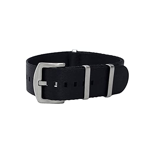 masar 18 mm bis 24 mm Set Premium NATO – Schnalle aus gebürstetem Stahl – Uhrenarmbänder – feines Nylon, 22 mm von masar