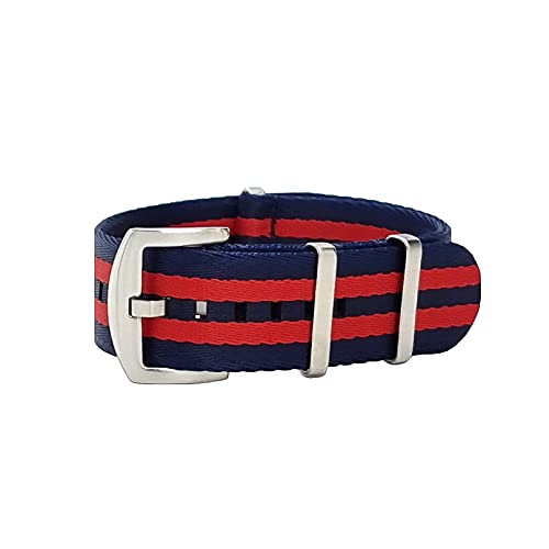 masar 18 mm bis 24 mm Set Premium NATO – Schnalle aus gebürstetem Stahl – Uhrenarmbänder – feines Nylon, 22 mm von masar